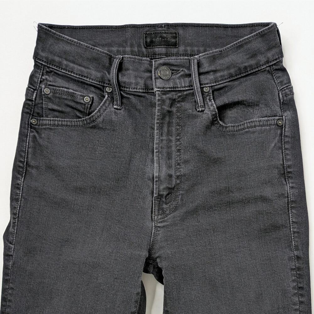 MOTHER Insider Crop Step Fray Jeans 24 Runs Small Black Gray Ankle Crop 11" W - Picture 4 of 11